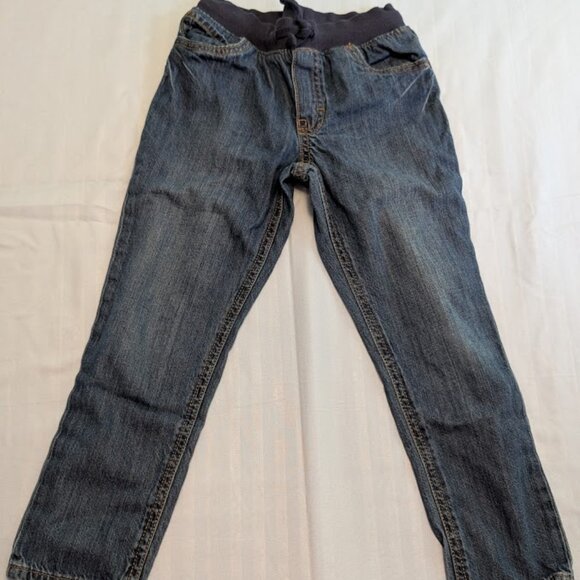Carters Boy Girl Kids Toddler Size 5/5a Jeans Stretch Drawstring Waist - Picture 1 of 4